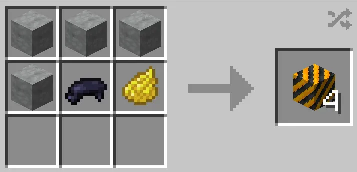 Crafting recipe for Caution Block