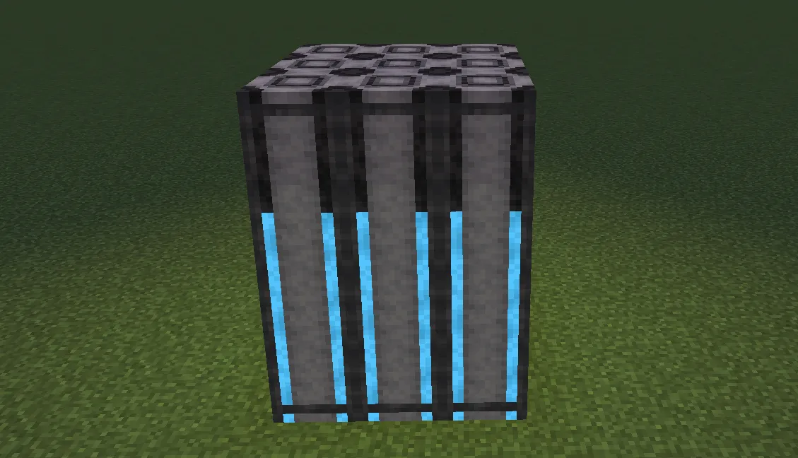 A stack of linked Cyberite Batteries filling from the bottom