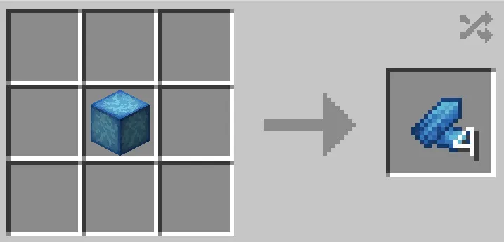 Crafting recipe for Energon Shards from a block
