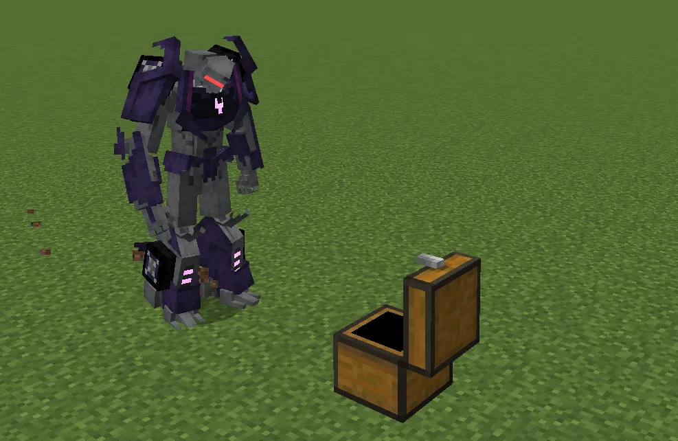 A Vehicon looting a chest